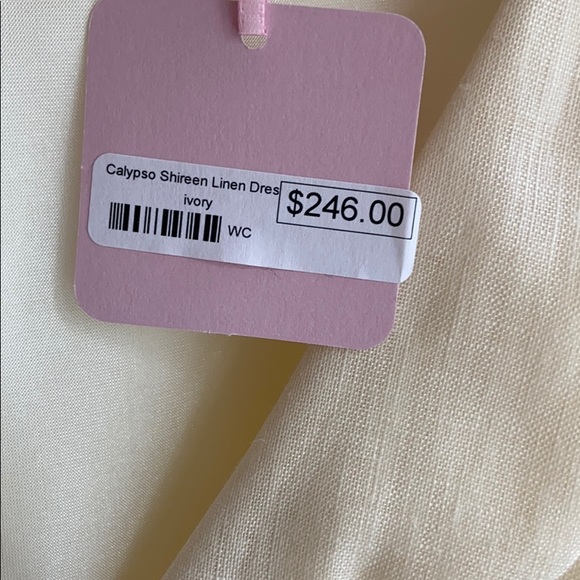 Original Calypso cream linen dress NWT L - Picture 6 of 9